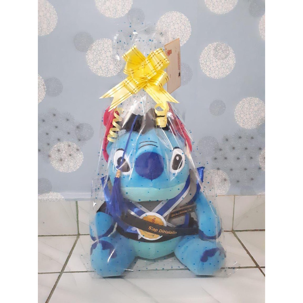 Boneka Wisuda Stitch Murah Custom Ada Nama Boneka Stich Kado Graduation Stitch Souvenir Hadiah Hewan