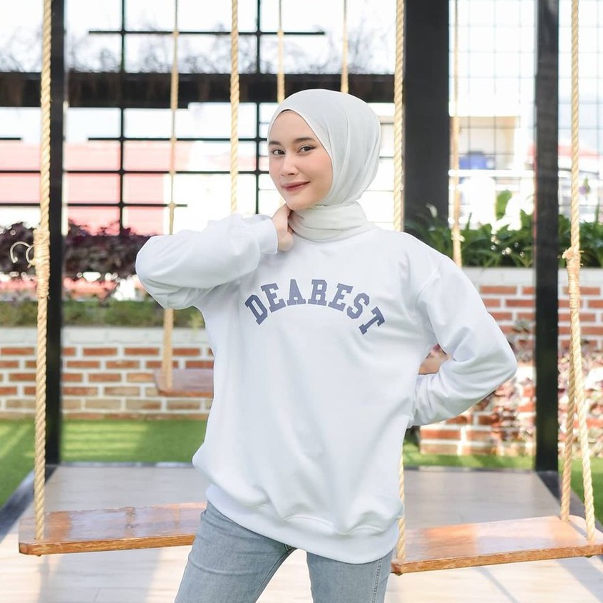 SWEATER OVERSIZE DEAREST - SWEATER WANITA CREWNECK OBLONG ANDGRSR