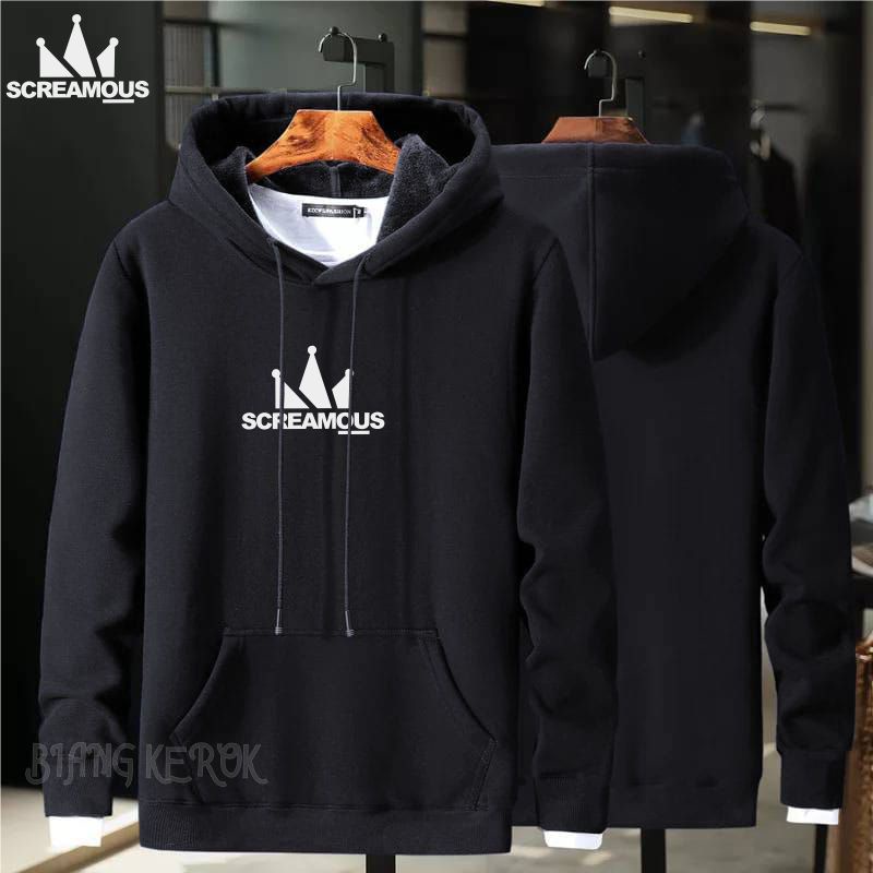 TERMURAH !! COD Jaket Sweater Hoodie Pria Distro ScreamousOriginal Big Size Jumbo M - XXL