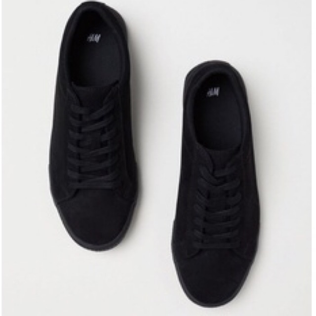 suede trainers black