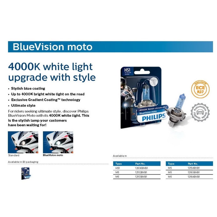 LAMPU DEPAN BLUEVISION R15 VIXION BYSON VERZA SCOOPY FI 12636BVB1 HS1