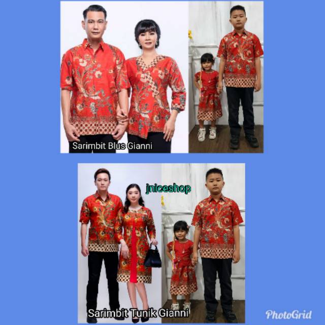 Sarimbit Keluarga Batik Tunik dan Blus Gianni+ Anak Cewek dan Cowok