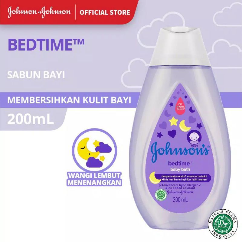 Sabun Mandi Bayi Johnson's Bedtime Hair &amp; Body baby Bath 200 ml