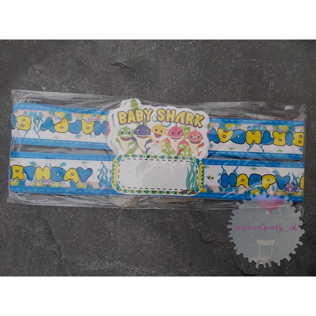 Topi Lingkar Ikat Kepala Mahkota Crown Ulang Tahun Lucu Baby Shark