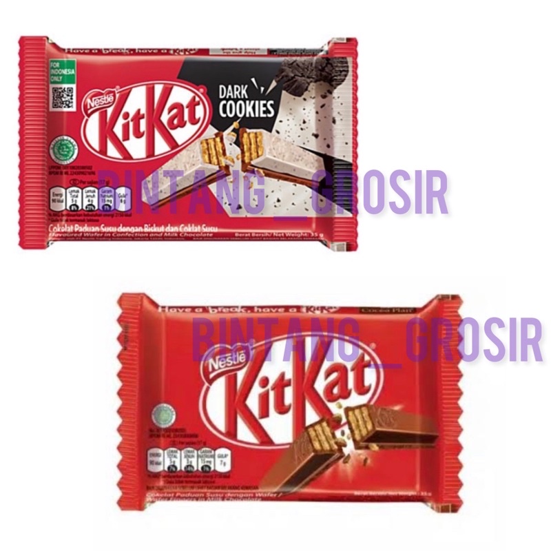 

Nestle / Kit Kat / KitKat 4F / KitKat Dark Cookies / Multi pack 35gr / Coklat Kit Kat 4 Finger Chocolate Wafer / wafer / chocolate / cokelat