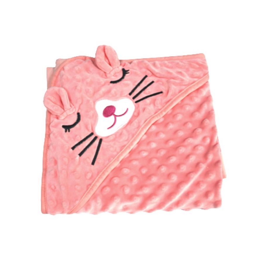 Freckles Super Soft Baby Blanket - Selimut Topi Anak Bayi Karakter Baby Blankie Hooded Aksesoris Box Bayi Halus Mink Dotted