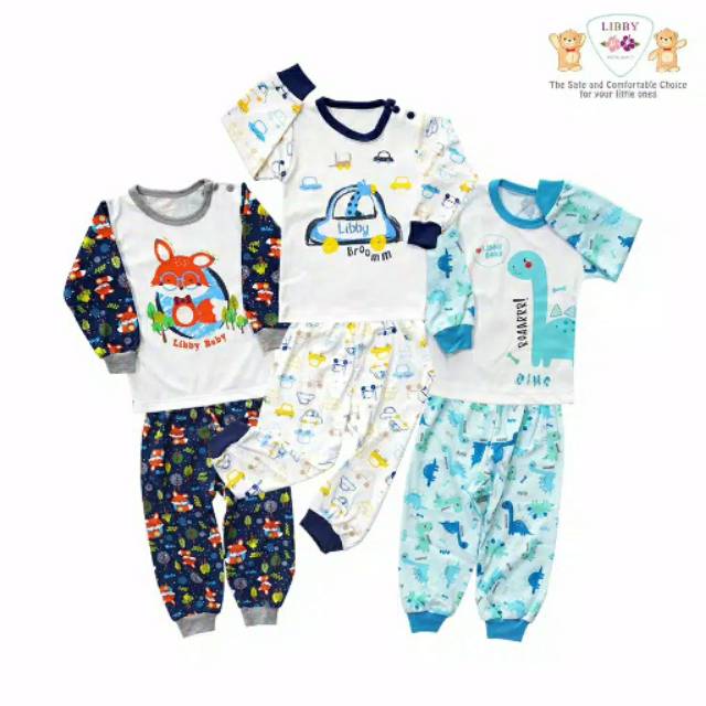 Libby Setelan panjang size SML 2L XL XXL Sablon series Boy baju setelan panjang bayi dan anak laki