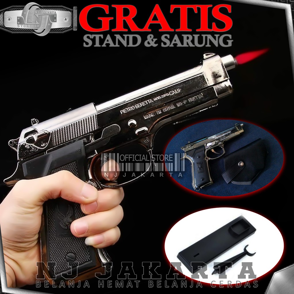 MANCIS KOREK API PISTOL 1 BANDING 1 LIGHTER BARETTA BISA DI KOKANG