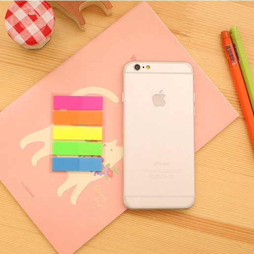 5pcs Set Sticky Note Kertas Memo/Post Warna-Warni Fluorescent Kreatif Portable Untuk Kantor/Sekolah