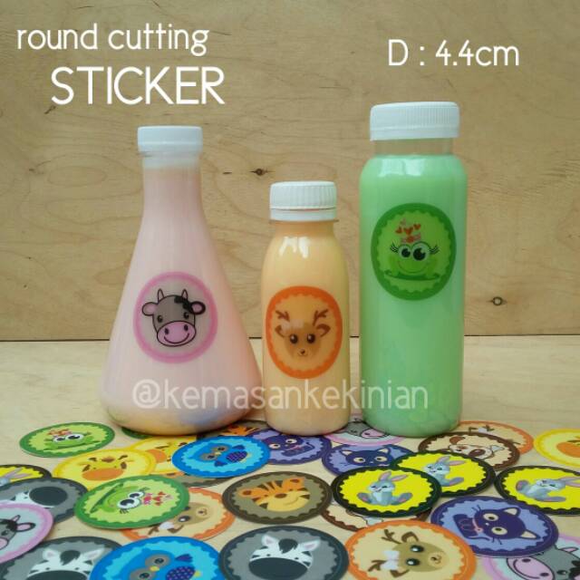 100 pcs stiker bulat label kemasan diameter 4.4cm