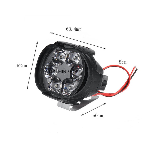 LAMPU MOTOR Lampu Tembak Sorot Spion Motor LED 6W 12V LAMPU HEADLAMP