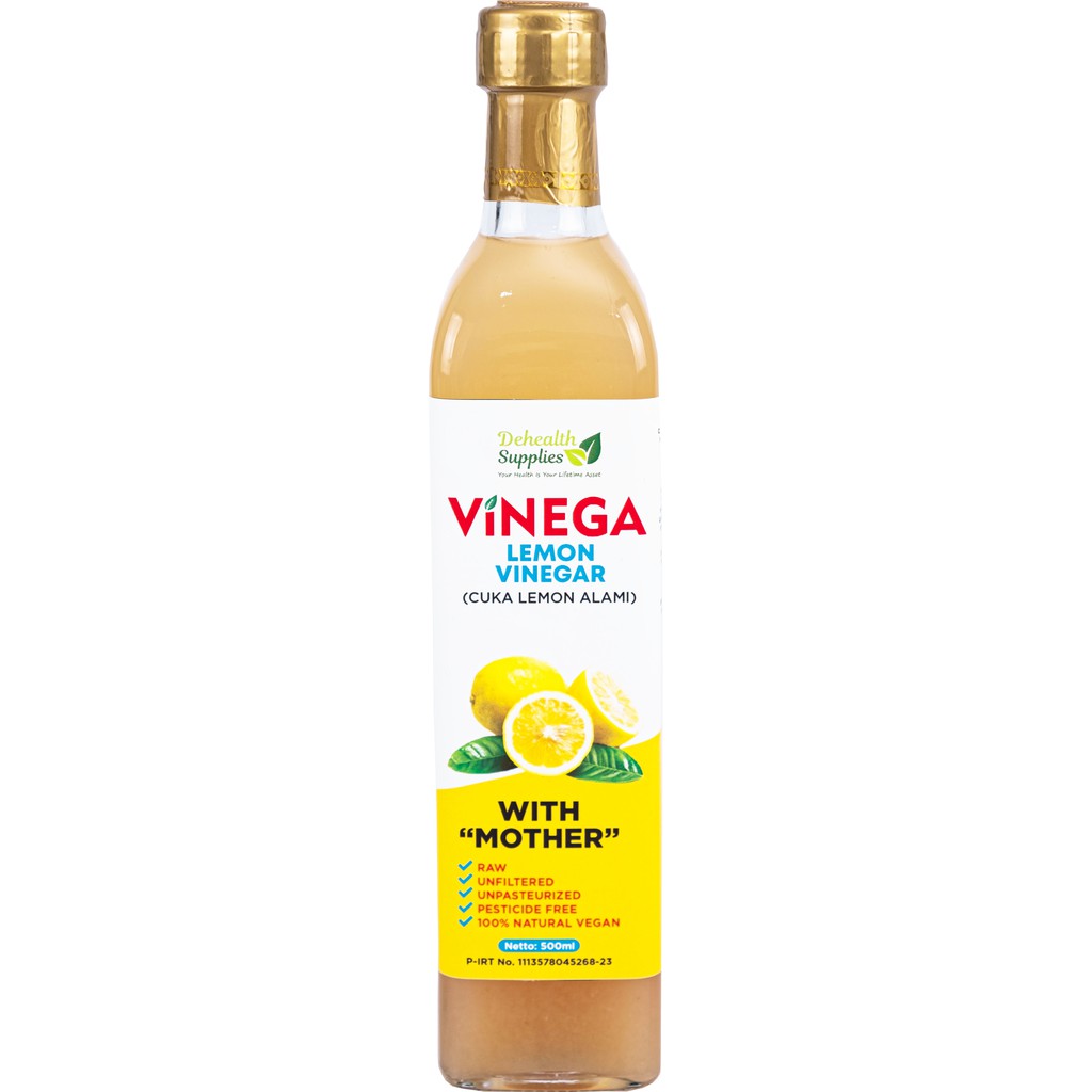 Vinega, Lemon Vinegar with Mother / Cuka Lemon alami 500ml