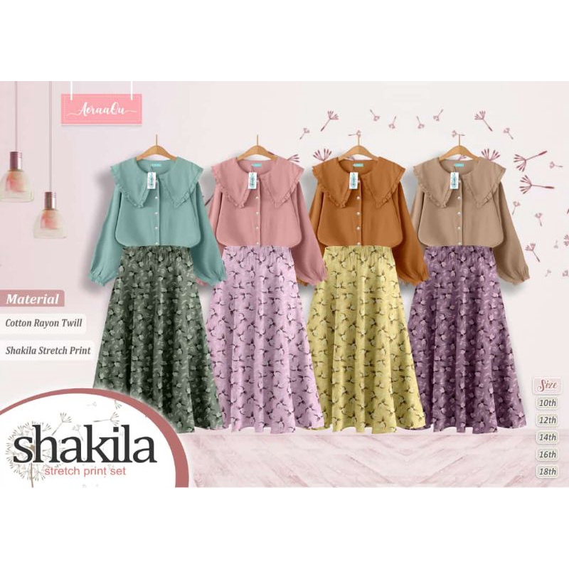 SETELAN SET ROK SHAKILA STRECH PRINT SET BY AERAAQU