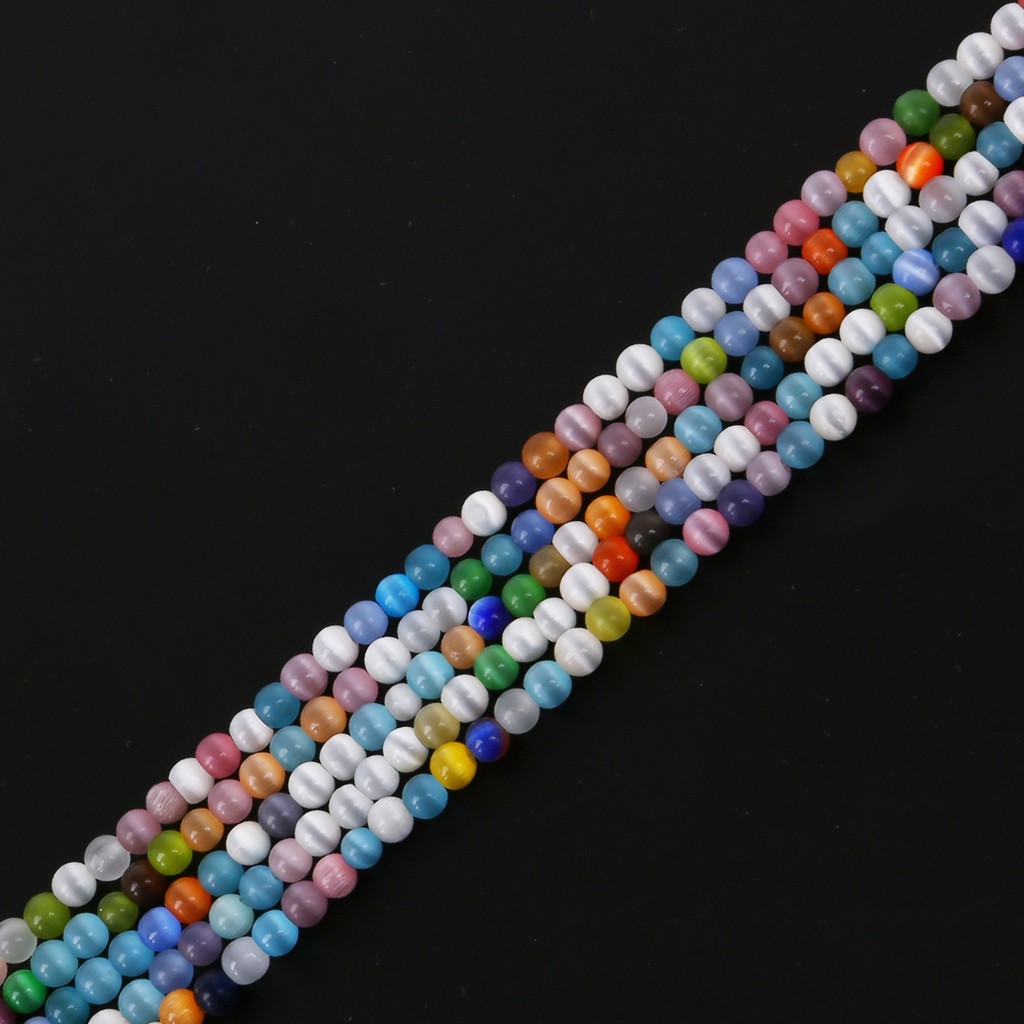 40/50/60100pcs Mixed Color Approx Glass Beads Round Opal Natural Cat Eye Beads For Bracelet Earrings DIY Jewelry Making