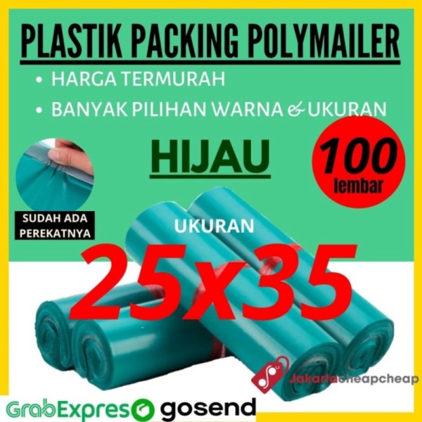 

Jual parts Plastik Packing Polymailer 25x35 Hijau Amplop Packing Online T Diskon