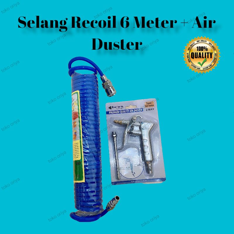 Jual Selang Recoil Spiral Meter Air Duster Selang Angin Kompresor