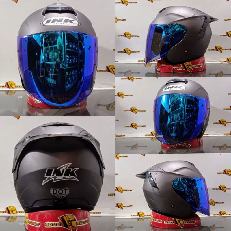 HELM INK DYNAMIC SOLID GREY DOFF/PAKET GANTENG 100% ORIGINAL SNI-DOT-GREY DOFF/VENOM/BLUE