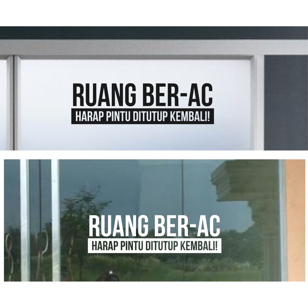 Stiker Pintu Cutting Sticker Ruangan Ber AC Harap Tutup 