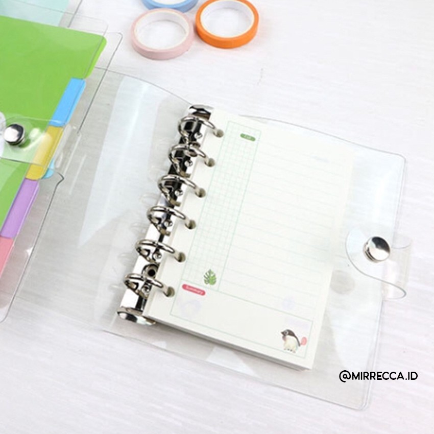 

SOFT COVER PLASTIC BINDER A7 - 6 RING - TRANSPARENT LASER