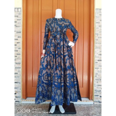 Gamis Batik Sriwedari Busui Frendly Maxi Bumil Ld 104-120 / Gamis Batik Jumbo