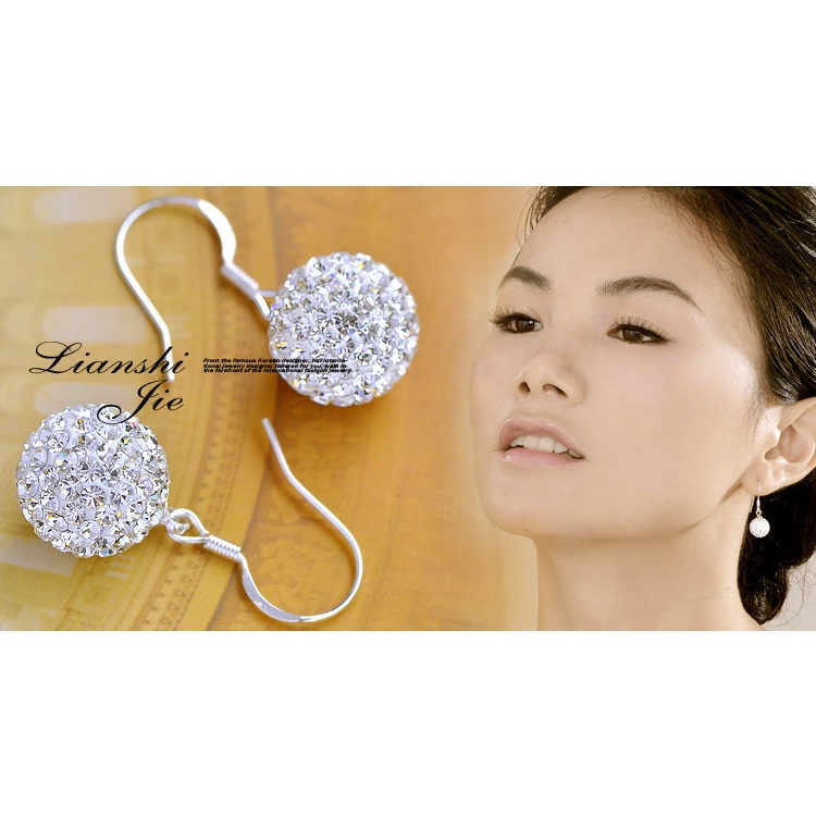 Anting Kristal Berlian Imitasi Shambhala Bahan Silver Plated 925 Untuk Aksesoris