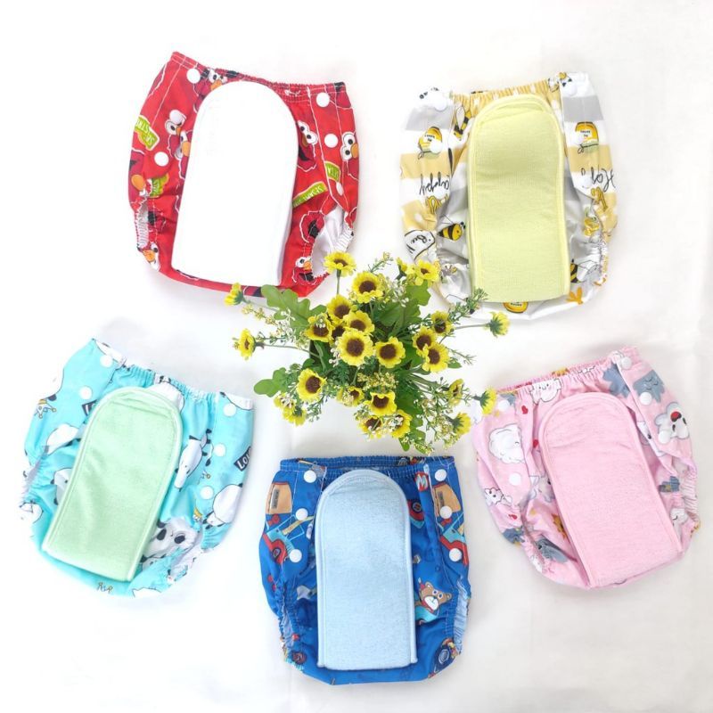 Clodi popok kain bayi cuci ulang 1 set, no set insert saja