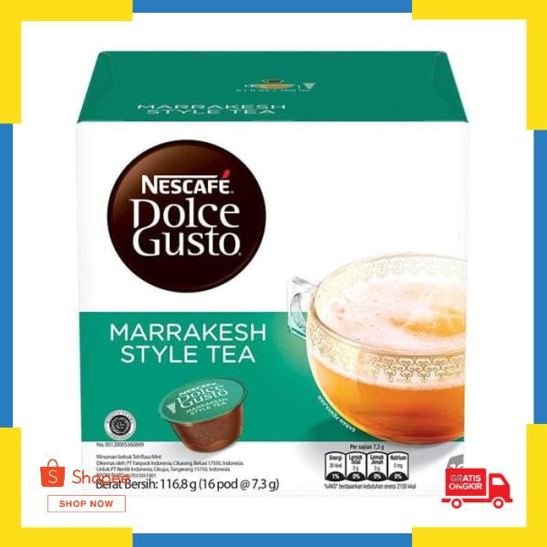 

Bisa Bayar Ditempat ( COD ) Nescafe Dolce Gusto Capsule Marrakesh Style Tea Kapsul Elegan