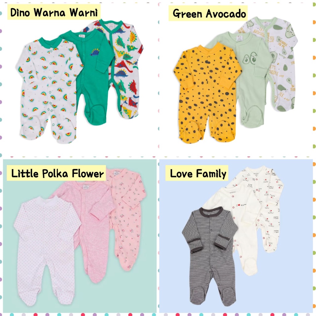 Sleepsuit Tutup Kaki 3 in 1 Bayi Perempuan Laki Laki / Romper Jumper Panjang Tutup Kaki Bayi Newborn