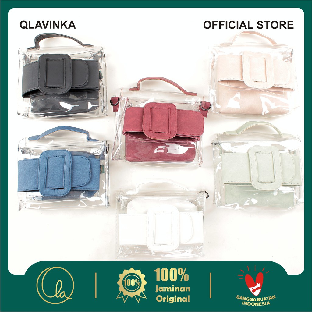 Qlavinka -  Tas Sling Bag Selempang Wanita Transparan Brenda