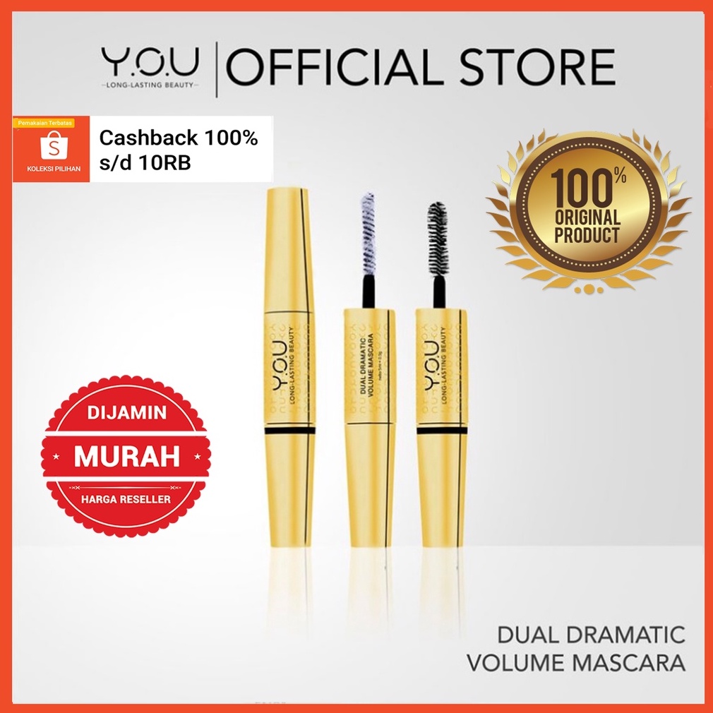 DUAL MASCARA YOU GOLD MASKARA MURAH BAGUS You The Gold One Dual Dramatic Volume Mascara Long Lasting