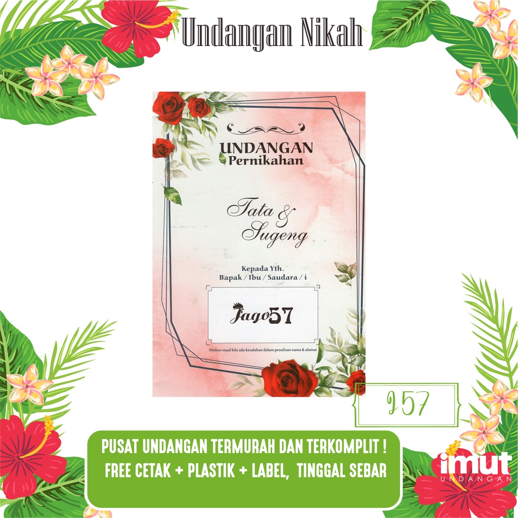 Blangko Undangan Pernikahan Murah Jago 57