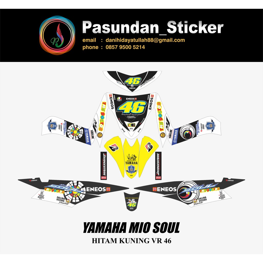 YAMAHA MIO SOUL HITAM KUNING VR 46
