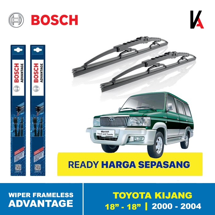 WIPER BLADE MOBIL TOYOTA KIJANG 2000 - 2004 BOSCH ADVANTAGE 18&quot; - 18&quot;