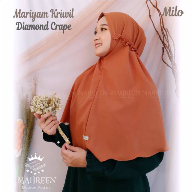 Bergo maryam kriwil jilbab instan