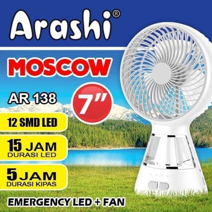 Kipas + Lampu Emergency Arashi Moscow 7"