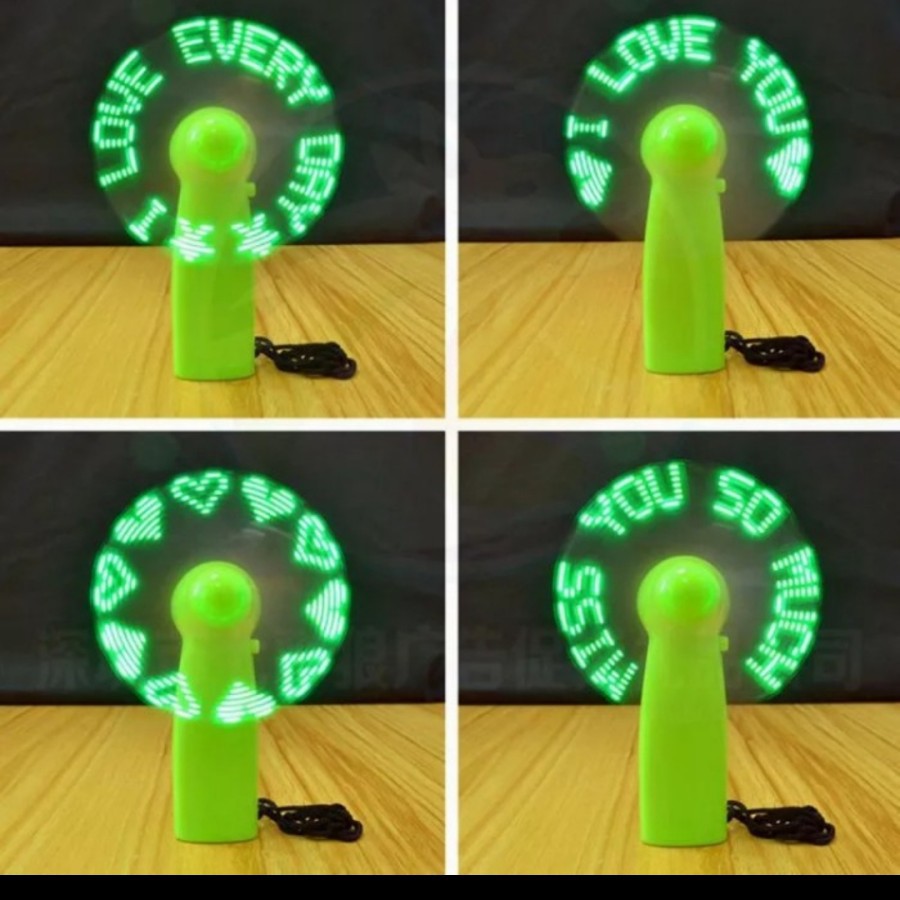Kipas Tulisan Led Magic Mini Fan Promosi Souvenir Wedding Unik Handy