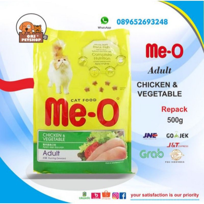 meo chicken meo adult chicken vegetable repack 500g