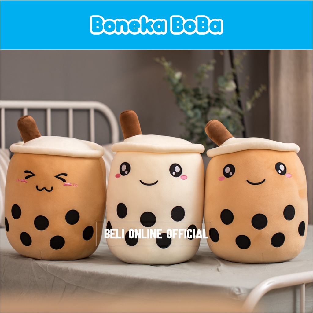 Boneka Boba Buble Lucu Imut 30 CM Bahan Lembuat Bo Ba Milk Tea