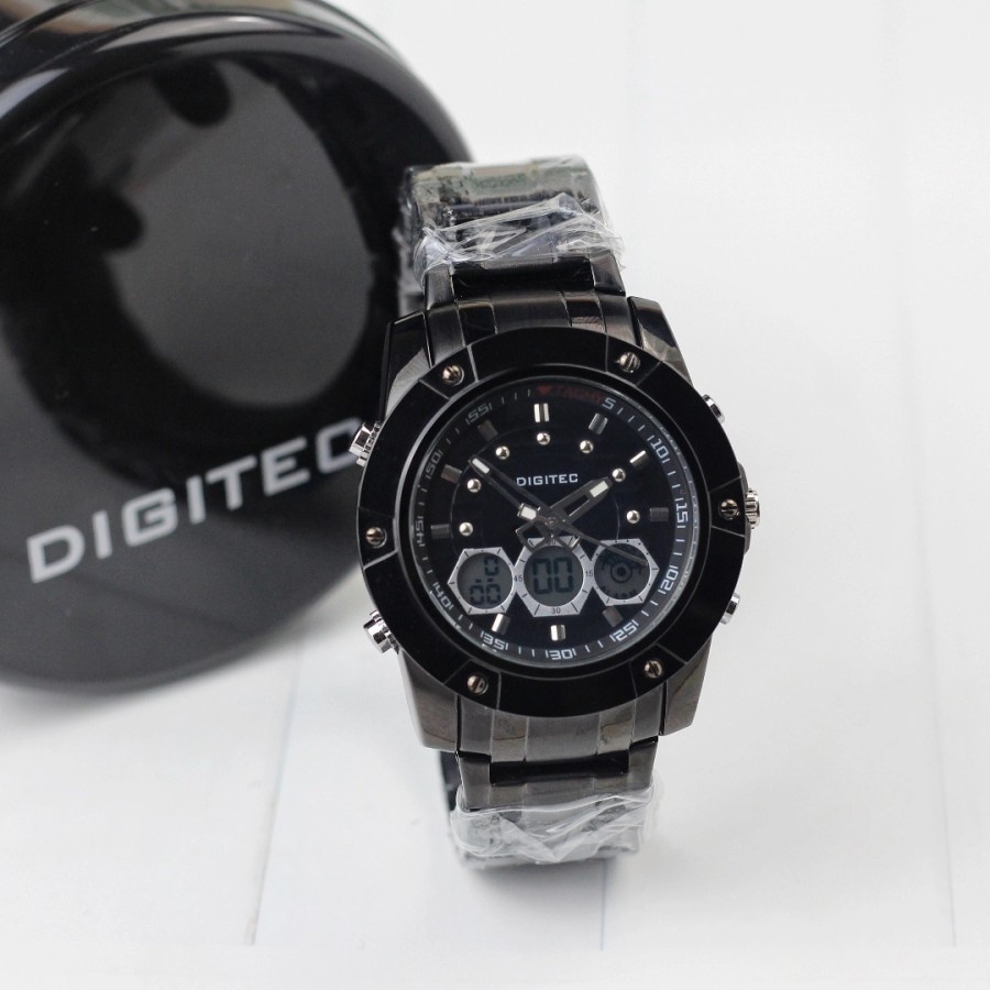 Jam tangan pria Original Digitec 3047 Rantain Stainless