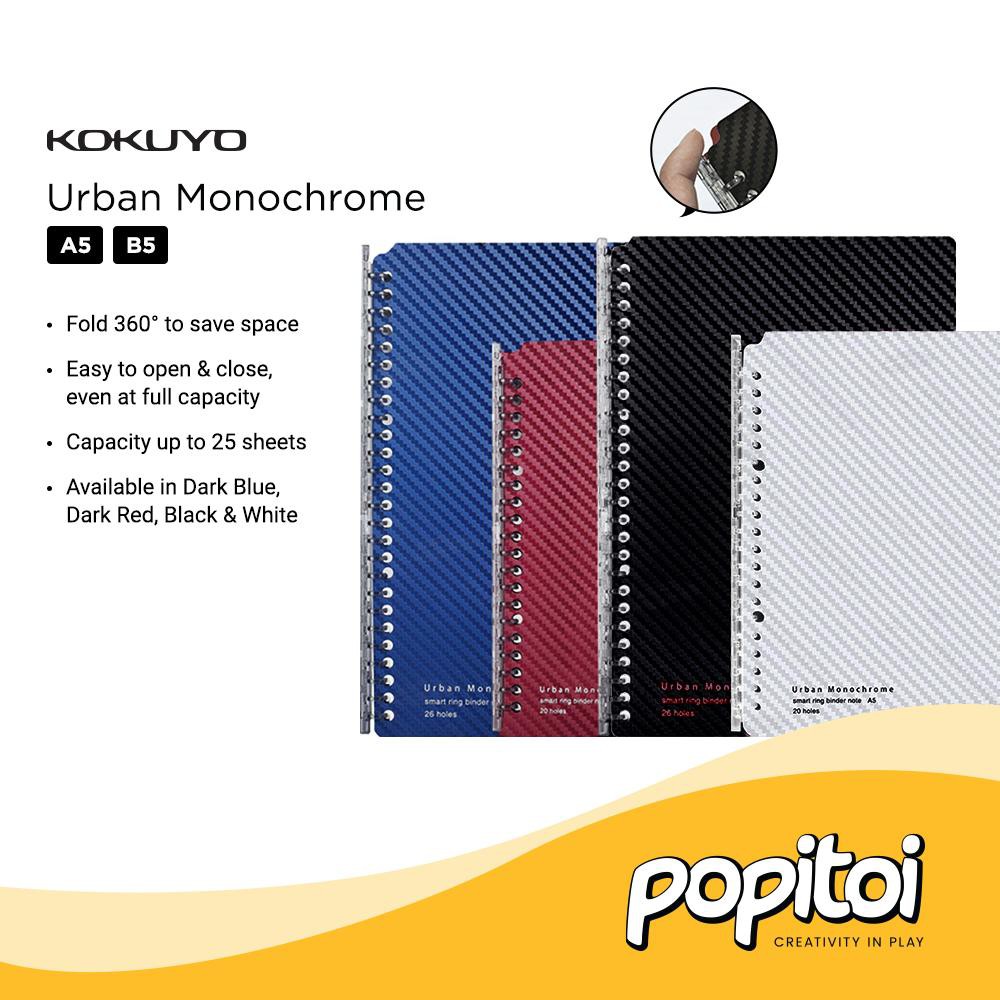 

KOKUYO Urban Monochrome Smart Ring Loose Leaf Binder Notebook A5 B5 360