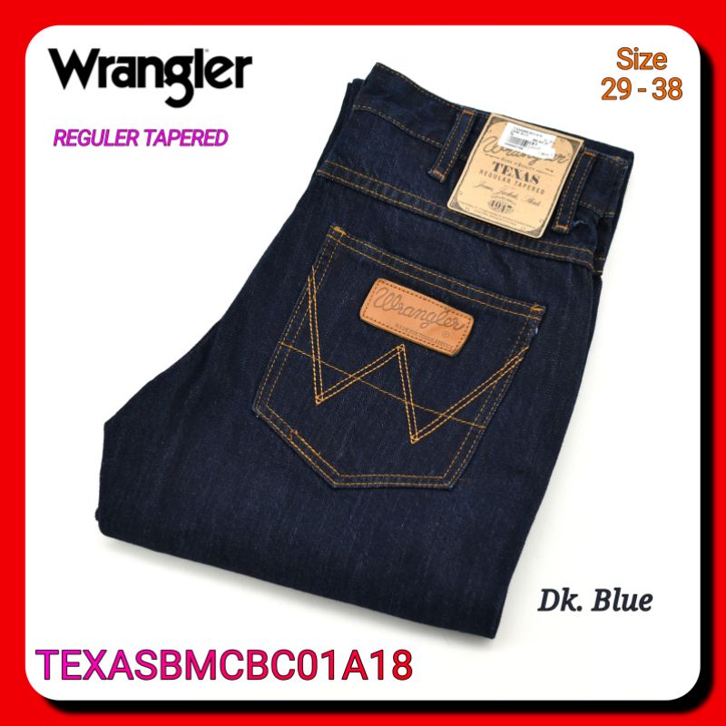 Celana Jeans Pria Wrangler Original TEXASBMCBC01A18 Reguler Tapered Non Stretch