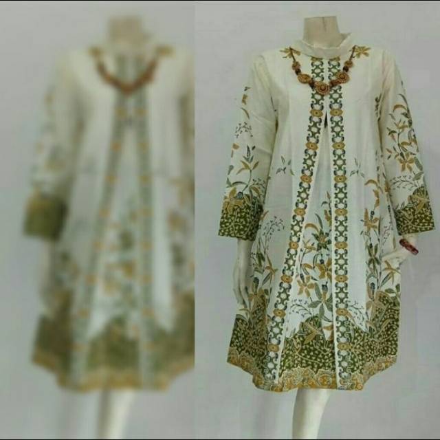 Tunik Batik Latansa Mataram Santika Dres Batik Cendrawasih Monica Parang Soft Tunic V Garuda Putih