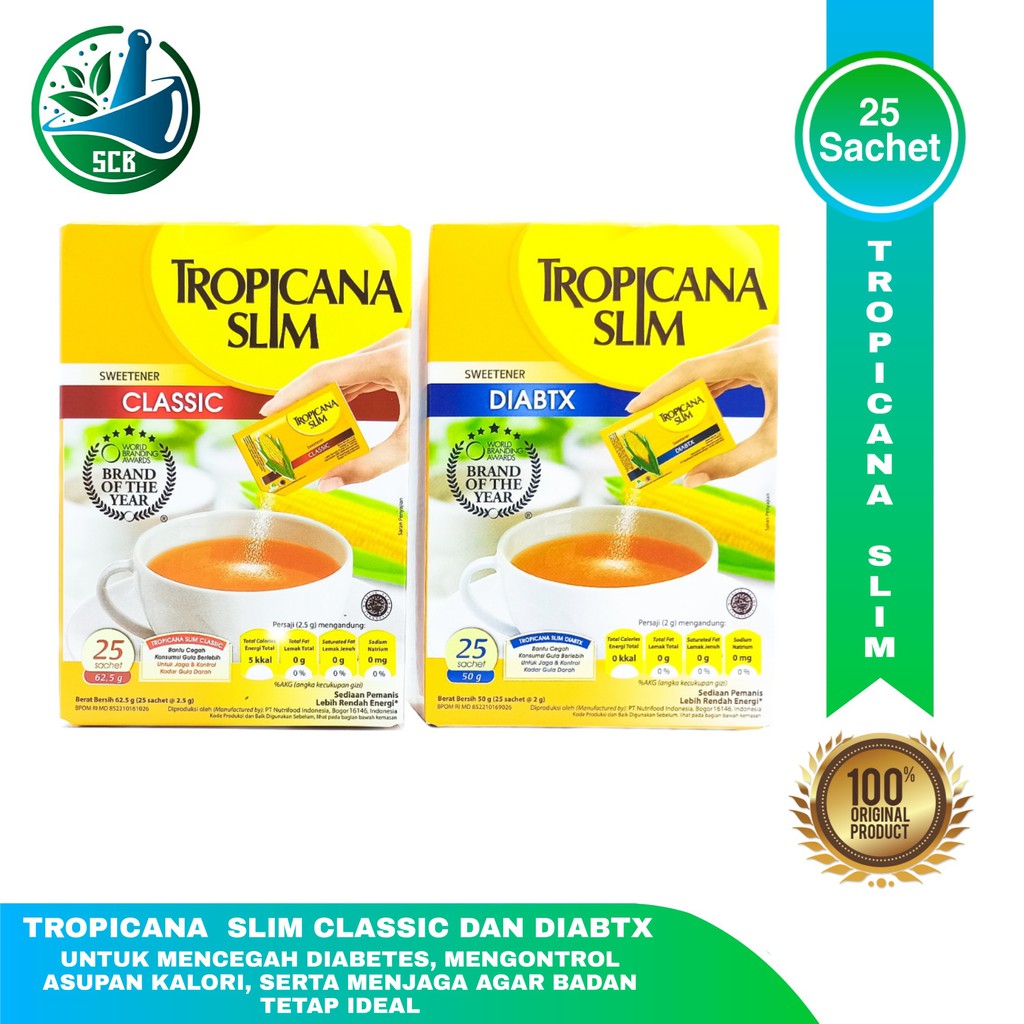 Tropicana Slim Classic  Slim Diabtx  - Pemanis Bebas Gula, Pemanis Untuk Diabetes