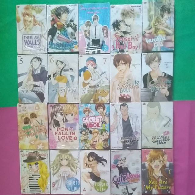 (32) Buku Komik Romantis Walls Shiina Sensei Love Vanilla kiss Arslan Glasses Boy Flowwering