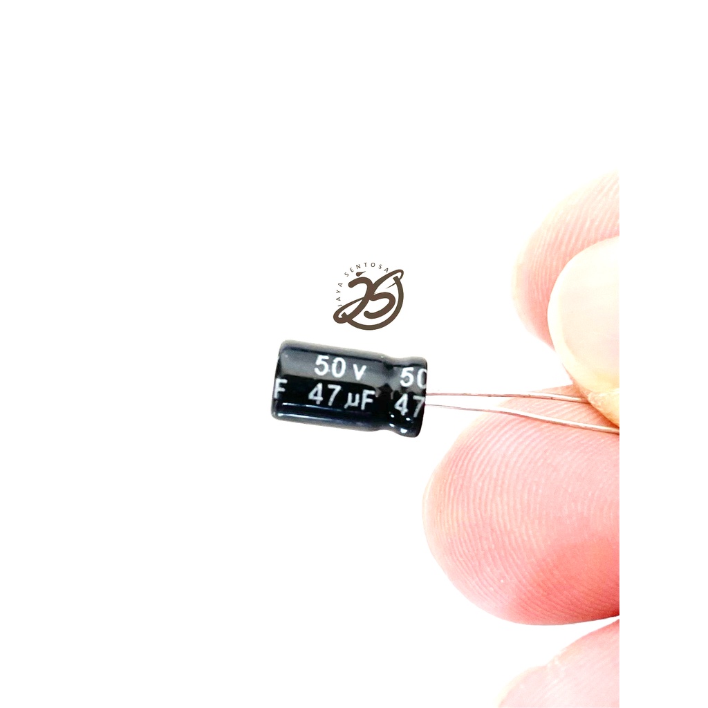 ELCO 47UF 50V (1 BUAH) KAPASITOR CAPACITOR ELCO KAPASITOR ELKO KAPASITOR 47 UF 50 V