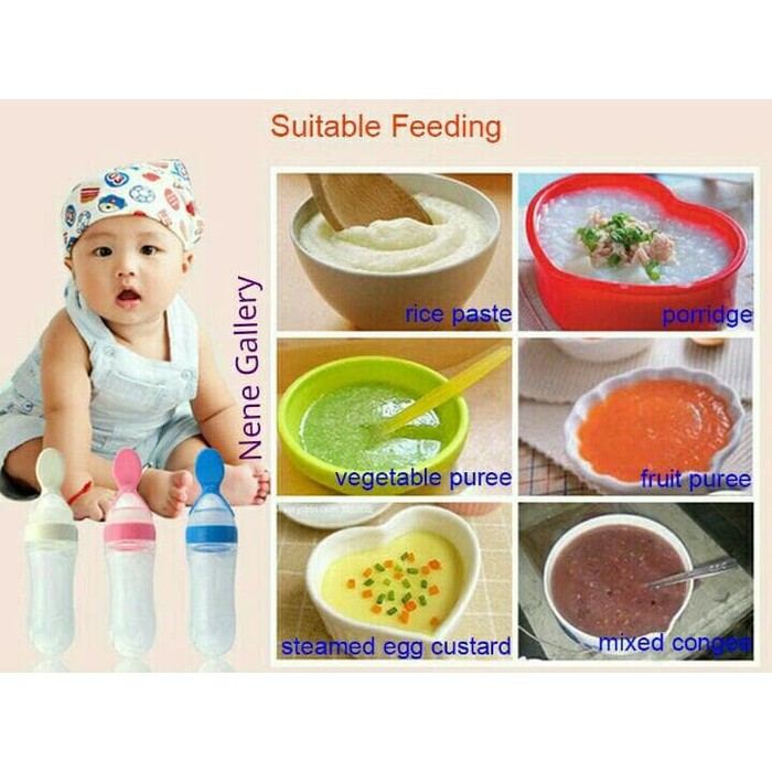 Botol Dot Sendok Bayi / Botol Dot Silicone Makan Bayi / Alat Makan Bayi