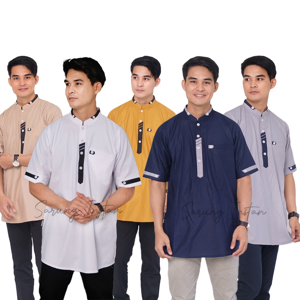 Baju Koko Pria Lengan Pendek Polos Keren Atasan