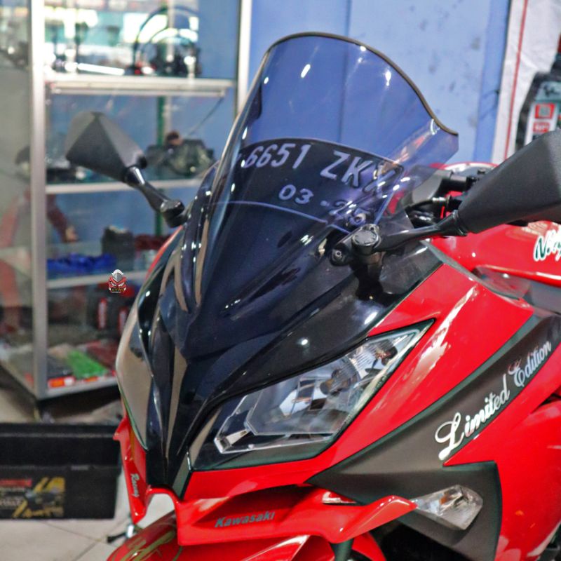 Windshield Ninja 250 fi old visor jenong smoke