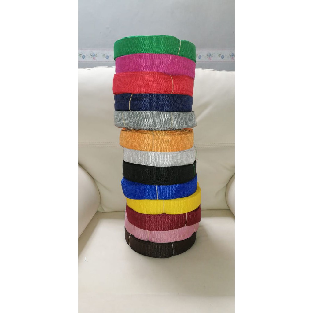 tali tas nylon 3,8 cm per ROLL banyak warna