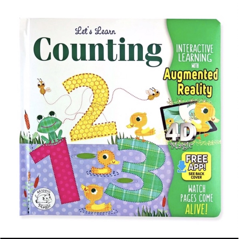 Little Hippo AR books: Let’s Learn counting 123 Augmented reality import book boardbook